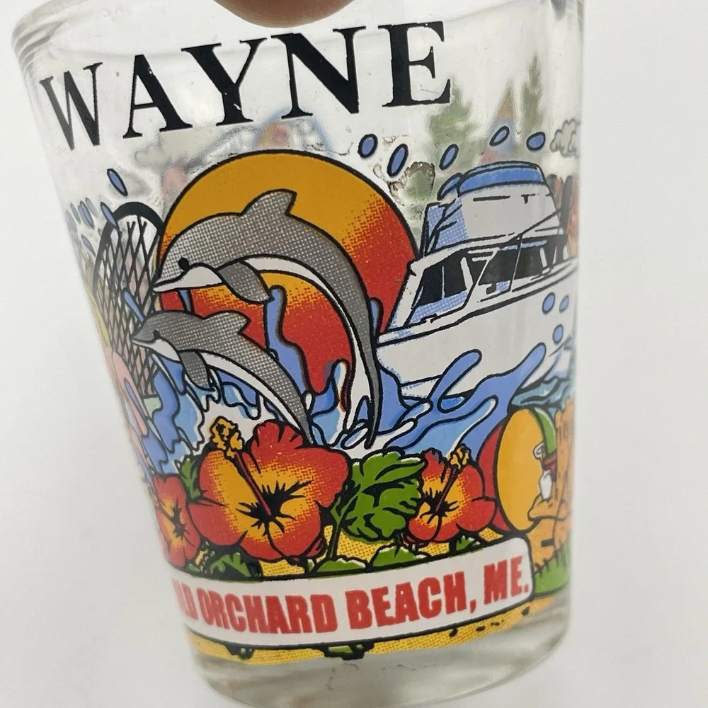 Vintage Wayne Souvenir‎ Shot Glasses Set of 4 Amish PA Atlantic City NJ Knoebels